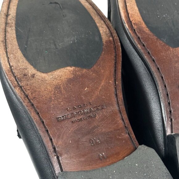 Bruno Magli Bigolo Black Leather Loafer Shoes Men's Size 9.5 Made in Italy - Picture 11 of 13